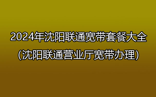 2024年沈阳联通宽带套餐大全（沈阳联通营业厅宽带办理）